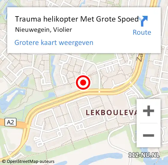 Locatie op kaart van de 112 melding: Trauma helikopter Met Grote Spoed Naar Nieuwegein, Violier op 5 juni 2023 13:05