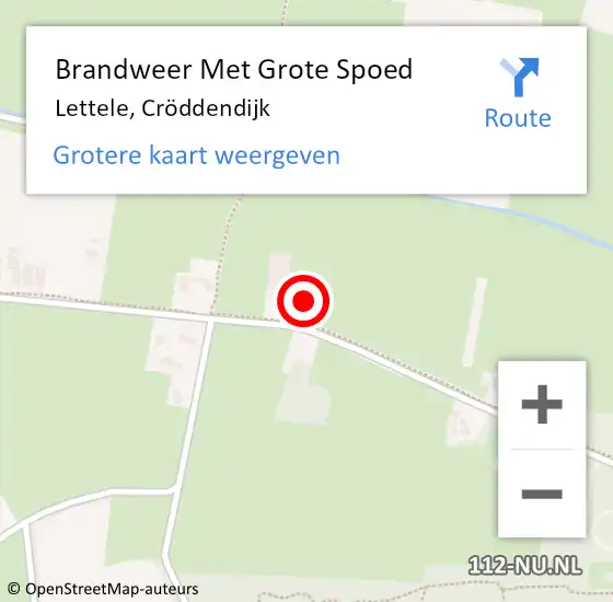 Locatie op kaart van de 112 melding: Brandweer Met Grote Spoed Naar Lettele, Cröddendijk op 5 juni 2023 13:08