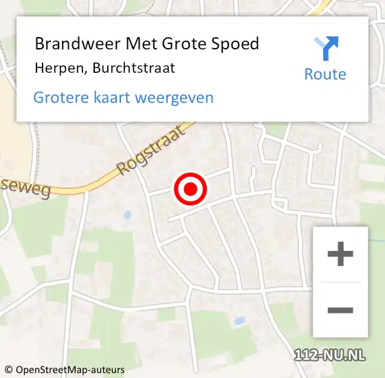 Locatie op kaart van de 112 melding: Brandweer Met Grote Spoed Naar Herpen, Burchtstraat op 5 juni 2023 13:16