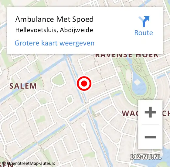 Locatie op kaart van de 112 melding: Ambulance Met Spoed Naar Hellevoetsluis, Abdijweide op 5 juni 2023 13:48