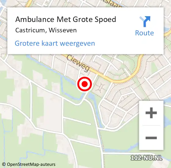 Locatie op kaart van de 112 melding: Ambulance Met Grote Spoed Naar Castricum, Wisseven op 5 juni 2023 14:07