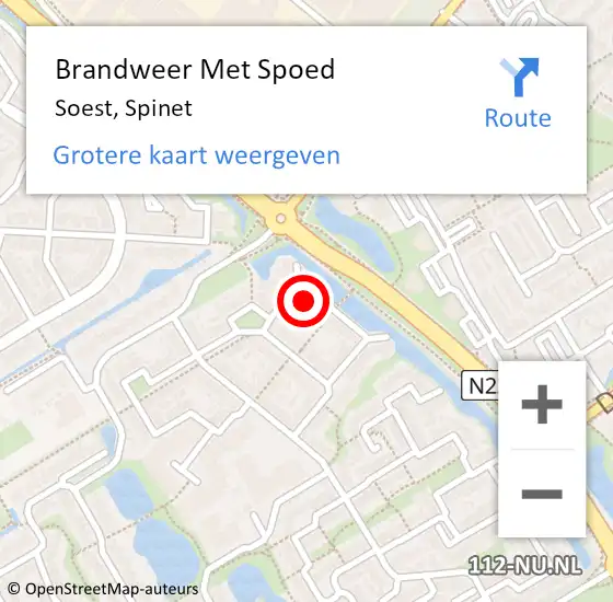 Locatie op kaart van de 112 melding: Brandweer Met Spoed Naar Soest, Spinet op 5 juni 2023 14:56