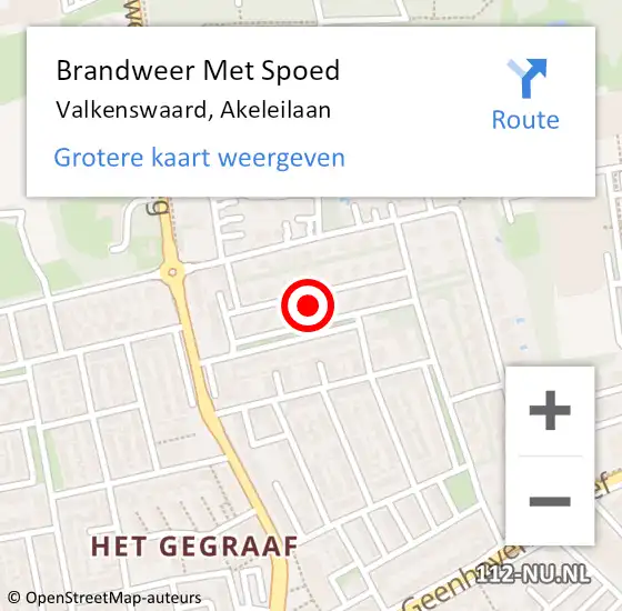 Locatie op kaart van de 112 melding: Brandweer Met Spoed Naar Valkenswaard, Akeleilaan op 5 juni 2023 15:30