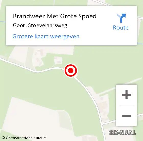 Locatie op kaart van de 112 melding: Brandweer Met Grote Spoed Naar Goor, Stoevelaarsweg op 5 juni 2023 15:51