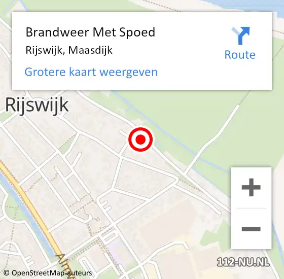 Locatie op kaart van de 112 melding: Brandweer Met Spoed Naar Rijswijk, Maasdijk op 5 juni 2023 15:51