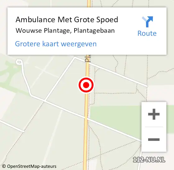 Locatie op kaart van de 112 melding: Ambulance Met Grote Spoed Naar Wouwse Plantage, Plantagebaan op 27 augustus 2014 21:09