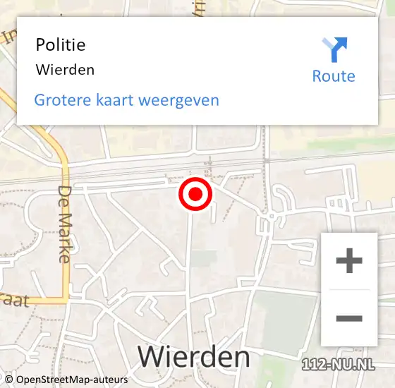 Locatie op kaart van de 112 melding: Politie Wierden op 5 juni 2023 16:30