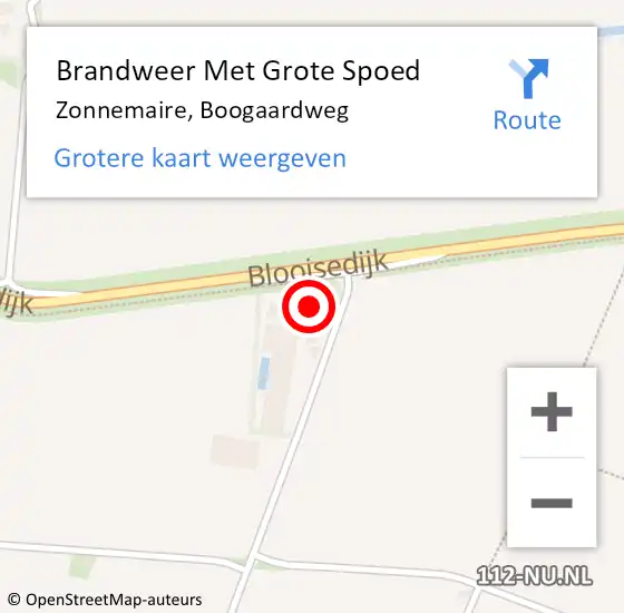 Locatie op kaart van de 112 melding: Brandweer Met Grote Spoed Naar Zonnemaire, Boogaardweg op 5 juni 2023 17:01