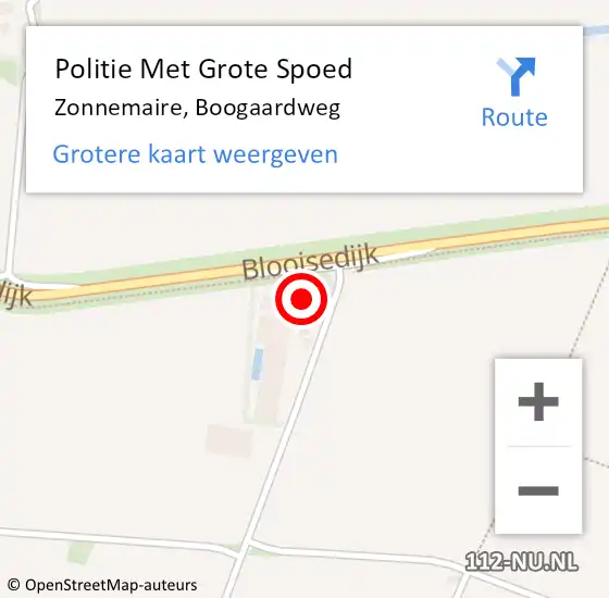 Locatie op kaart van de 112 melding: Politie Met Grote Spoed Naar Zonnemaire, Boogaardweg op 5 juni 2023 17:01