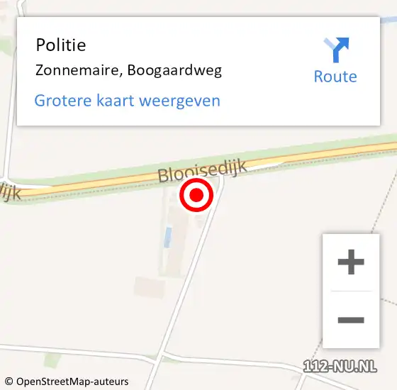 Locatie op kaart van de 112 melding: Politie Zonnemaire, Boogaardweg op 5 juni 2023 17:01