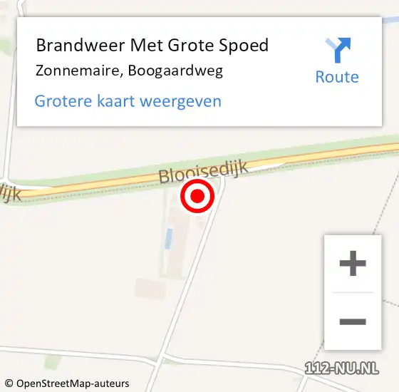 Locatie op kaart van de 112 melding: Brandweer Met Grote Spoed Naar Zonnemaire, Boogaardweg op 5 juni 2023 17:02