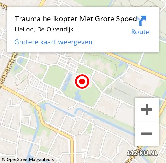 Locatie op kaart van de 112 melding: Trauma helikopter Met Grote Spoed Naar Heiloo, De Olvendijk op 5 juni 2023 17:41