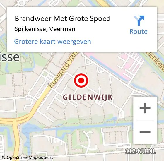 Locatie op kaart van de 112 melding: Brandweer Met Grote Spoed Naar Spijkenisse, Veerman op 5 juni 2023 18:19