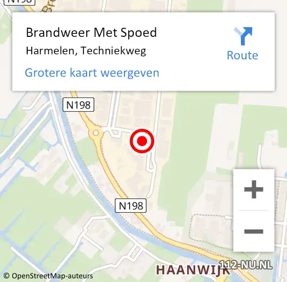 Locatie op kaart van de 112 melding: Brandweer Met Spoed Naar Harmelen, Techniekweg op 5 juni 2023 18:35