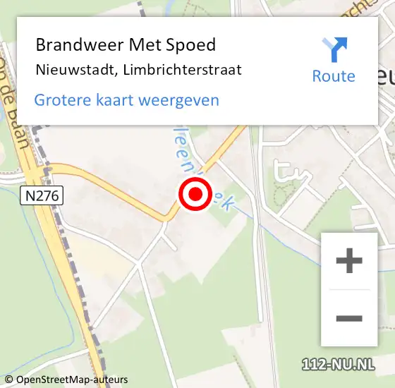 Locatie op kaart van de 112 melding: Brandweer Met Spoed Naar Nieuwstadt, Limbrichterstraat op 5 juni 2023 19:36