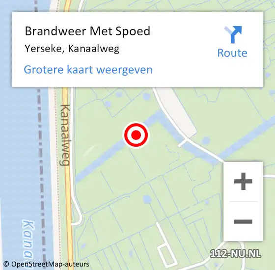 Locatie op kaart van de 112 melding: Brandweer Met Spoed Naar Yerseke, Kanaalweg op 5 juni 2023 19:36