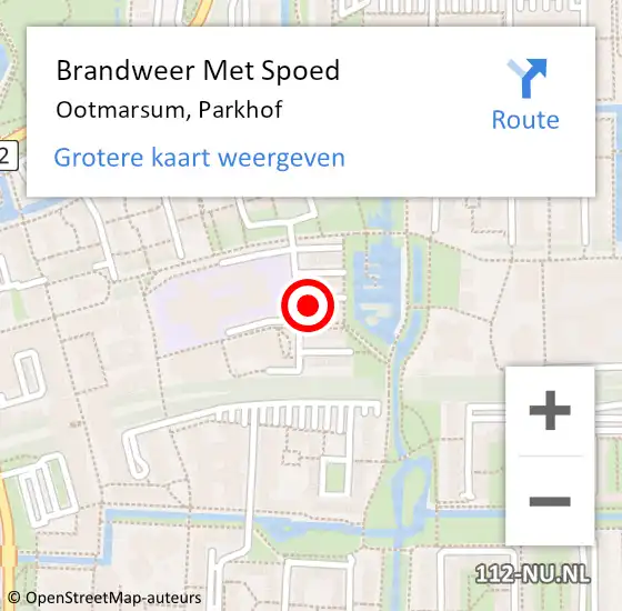 Locatie op kaart van de 112 melding: Brandweer Met Spoed Naar Ootmarsum, Parkhof op 5 juni 2023 20:11