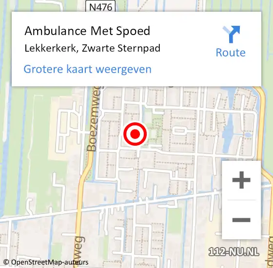 Locatie op kaart van de 112 melding: Ambulance Met Spoed Naar Lekkerkerk, Zwarte Sternpad op 5 juni 2023 20:15