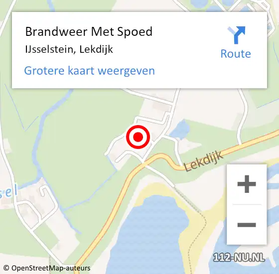 Locatie op kaart van de 112 melding: Brandweer Met Spoed Naar IJsselstein, Lekdijk op 5 juni 2023 20:26