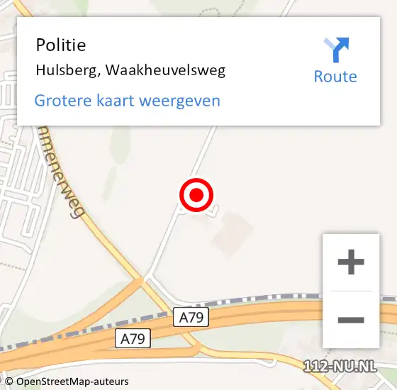 Locatie op kaart van de 112 melding: Politie Hulsberg, Waakheuvelsweg op 5 juni 2023 21:46