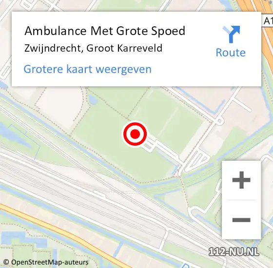 Locatie op kaart van de 112 melding: Ambulance Met Grote Spoed Naar Zwijndrecht, Groot Karreveld op 5 juni 2023 21:46