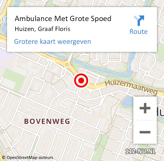 Locatie op kaart van de 112 melding: Ambulance Met Grote Spoed Naar Huizen, Graaf Floris op 27 augustus 2014 22:11