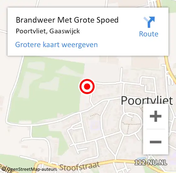 Locatie op kaart van de 112 melding: Brandweer Met Grote Spoed Naar Poortvliet, Gaaswijck op 5 juni 2023 23:17