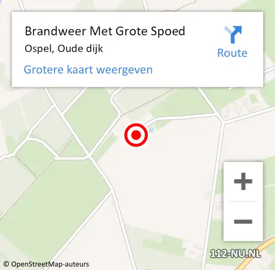 Locatie op kaart van de 112 melding: Brandweer Met Grote Spoed Naar Ospel, Oude dijk op 6 juni 2023 05:14