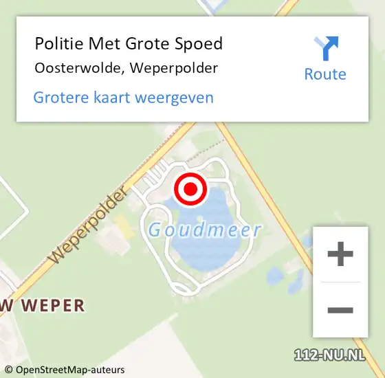 Locatie op kaart van de 112 melding: Politie Met Grote Spoed Naar Oosterwolde, Weperpolder op 6 juni 2023 07:20