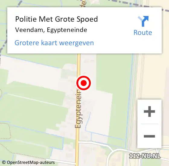 Locatie op kaart van de 112 melding: Politie Met Grote Spoed Naar Veendam, Egypteneinde op 6 juni 2023 07:40