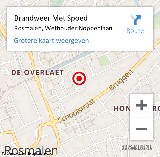 Locatie op kaart van de 112 melding: Brandweer Met Spoed Naar Rosmalen, Wethouder Noppenlaan op 6 juni 2023 08:00