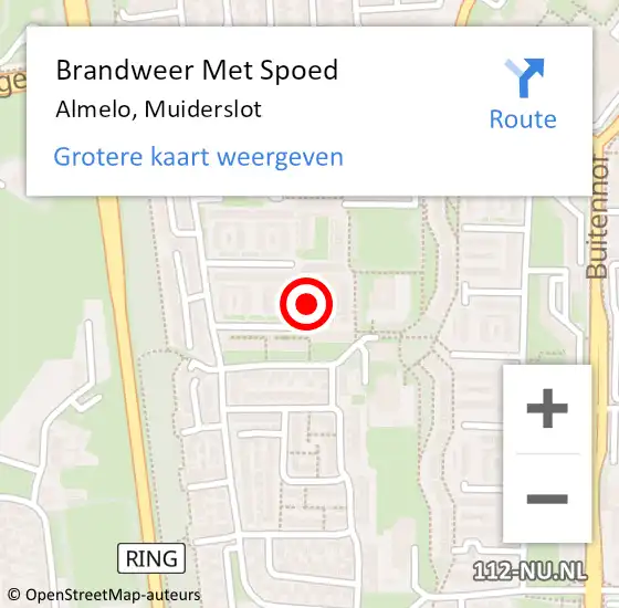 Locatie op kaart van de 112 melding: Brandweer Met Spoed Naar Almelo, Muiderslot op 6 juni 2023 08:23