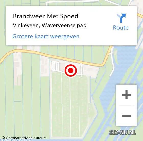 Locatie op kaart van de 112 melding: Brandweer Met Spoed Naar Vinkeveen, Waverveense pad op 6 juni 2023 08:54