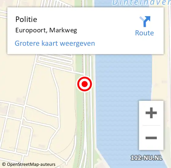 Locatie op kaart van de 112 melding: Politie Europoort, Markweg op 6 juni 2023 10:02