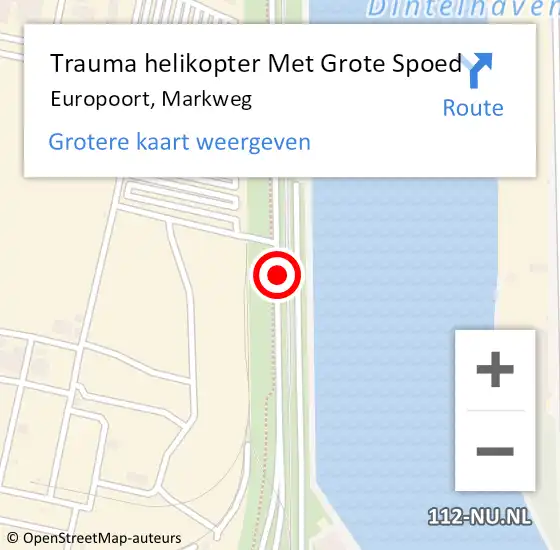 Locatie op kaart van de 112 melding: Trauma helikopter Met Grote Spoed Naar Europoort, Markweg op 6 juni 2023 10:07