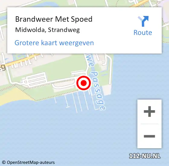 Locatie op kaart van de 112 melding: Brandweer Met Spoed Naar Midwolda, Strandweg op 6 juni 2023 10:40