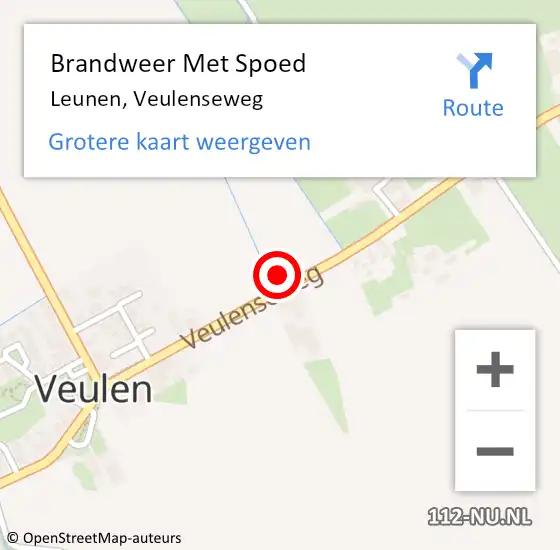Locatie op kaart van de 112 melding: Brandweer Met Spoed Naar Leunen, Veulenseweg op 6 juni 2023 10:52