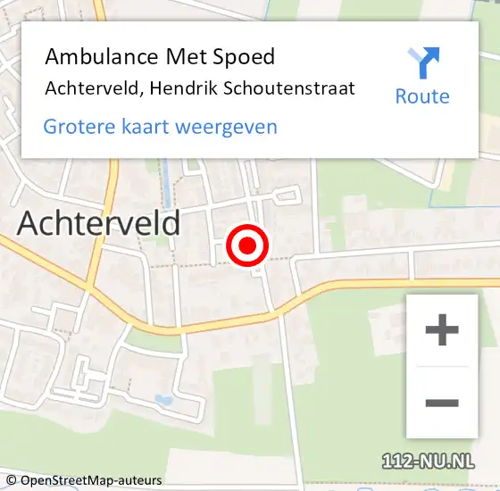 Locatie op kaart van de 112 melding: Ambulance Met Spoed Naar Achterveld, Hendrik Schoutenstraat op 12 oktober 2013 22:14