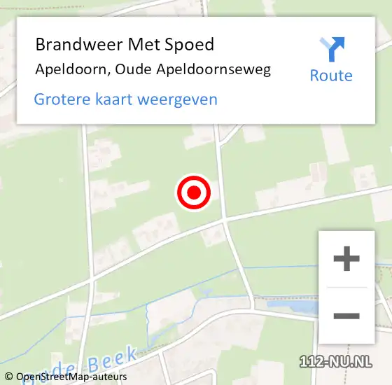 Locatie op kaart van de 112 melding: Brandweer Met Spoed Naar Apeldoorn, Oude Apeldoornseweg op 6 juni 2023 11:09