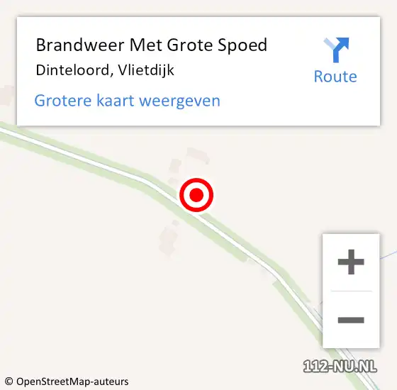 Locatie op kaart van de 112 melding: Brandweer Met Grote Spoed Naar Dinteloord, Vlietdijk op 6 juni 2023 11:38