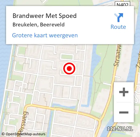 Locatie op kaart van de 112 melding: Brandweer Met Spoed Naar Breukelen, Beereveld op 27 augustus 2014 23:50