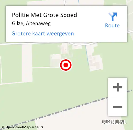 Locatie op kaart van de 112 melding: Politie Met Grote Spoed Naar Gilze, Altenaweg op 6 juni 2023 12:58