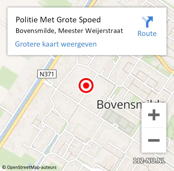 Locatie op kaart van de 112 melding: Politie Met Grote Spoed Naar Bovensmilde, Meester Weijerstraat op 6 juni 2023 14:02