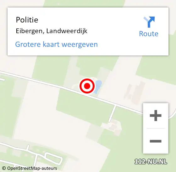 Locatie op kaart van de 112 melding: Politie Eibergen, Landweerdijk op 6 juni 2023 15:00