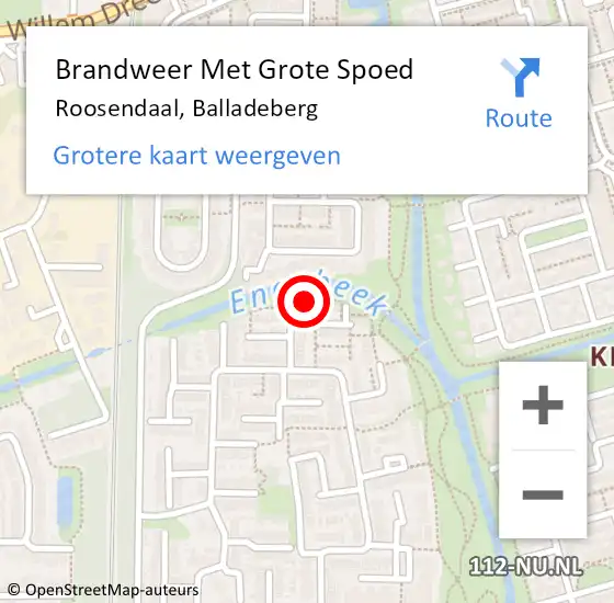 Locatie op kaart van de 112 melding: Brandweer Met Grote Spoed Naar Roosendaal, Balladeberg op 6 juni 2023 15:26