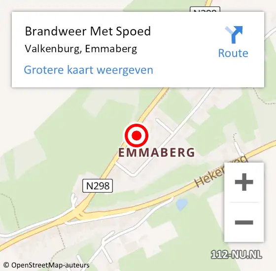 Locatie op kaart van de 112 melding: Brandweer Met Spoed Naar Valkenburg, Emmaberg op 6 juni 2023 16:14