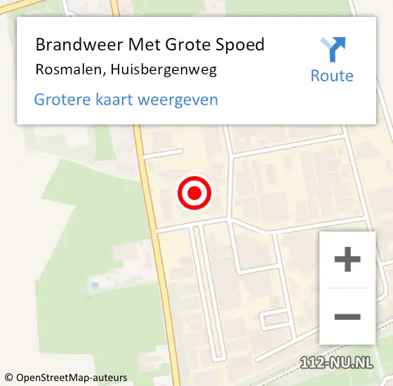 Locatie op kaart van de 112 melding: Brandweer Met Grote Spoed Naar Rosmalen, Huisbergenweg op 6 juni 2023 16:27