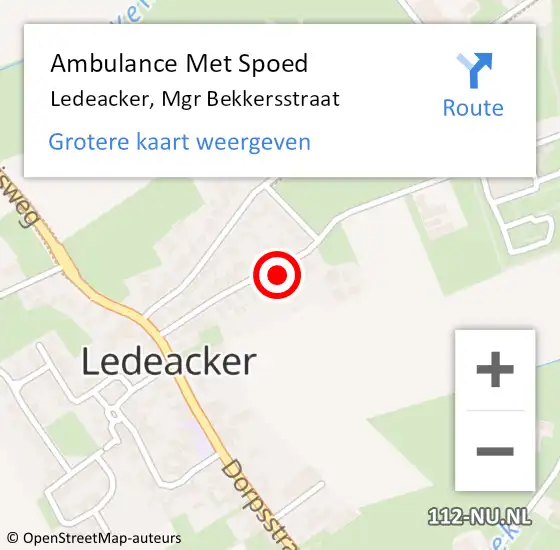 Locatie op kaart van de 112 melding: Ambulance Met Spoed Naar Ledeacker, Mgr Bekkersstraat op 9 september 2013 12:20