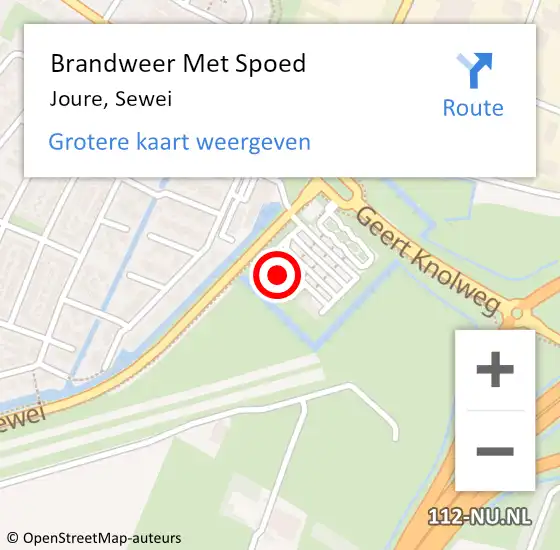 Locatie op kaart van de 112 melding: Brandweer Met Spoed Naar Joure, Sewei op 6 juni 2023 16:54