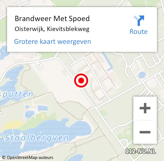 Locatie op kaart van de 112 melding: Brandweer Met Spoed Naar Oisterwijk, Kievitsblekweg op 6 juni 2023 17:24